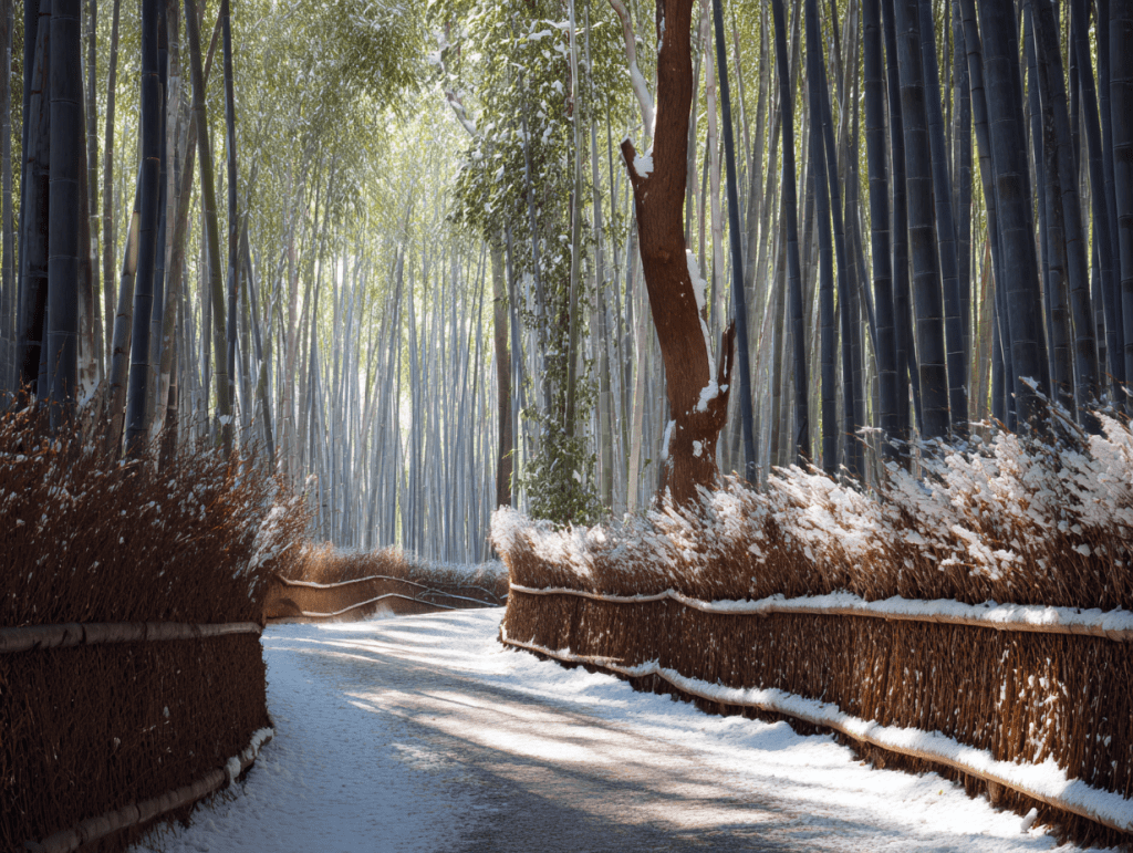 2. 아라시야마 대나무숲 - 신비로운 겨울 산책로