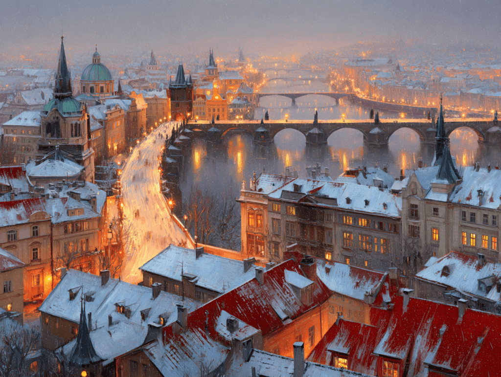 3. 체코 프라하 - 황금빛 겨울 도시