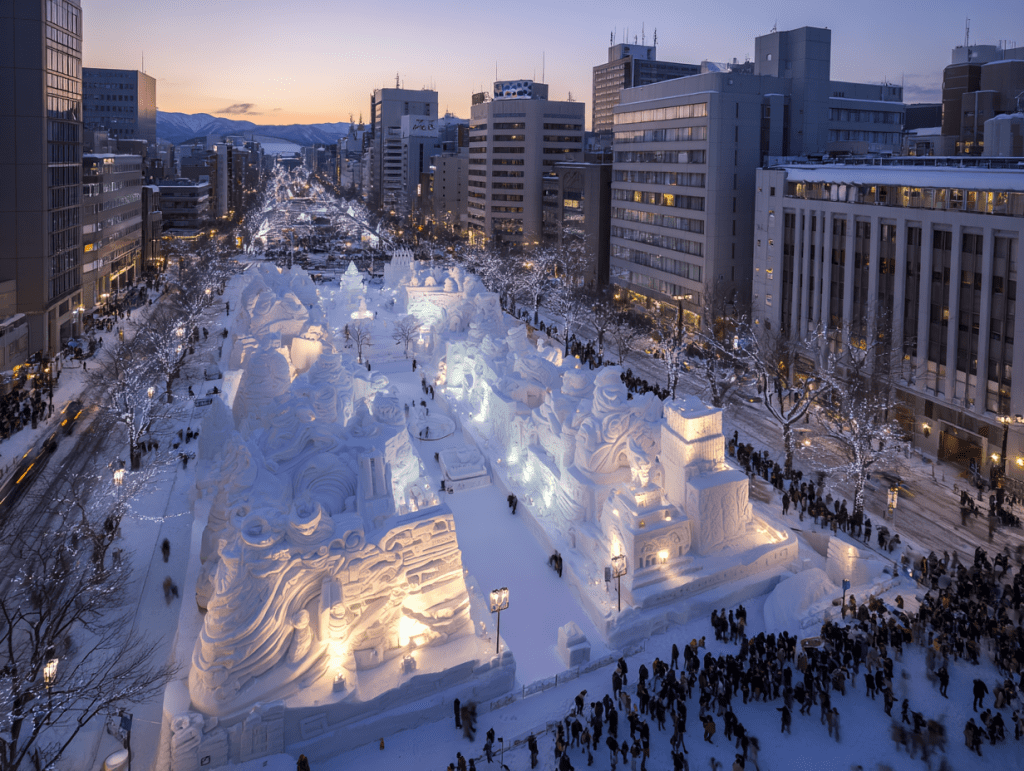 4. 삿포로 눈 축제 - 거대한 눈 조각상에 감탄하기